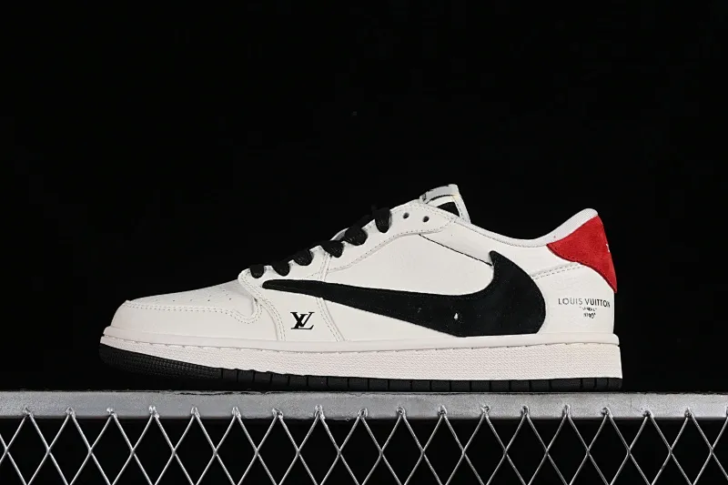 All categories Air Jordan Jordan series basketball shoes Air Jordan 1 Low High-end customized low-top sneakers Special offer Travis Scott x Fragment Design x Jordan Air Jordan 1 Low OG SP AJ1 Joe 1 LV rice black red low-top cultural casual sneakers LX1988-700
